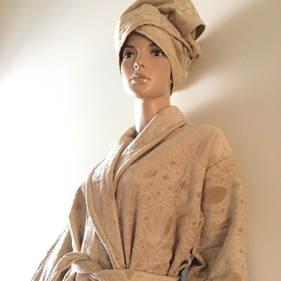 Bathrobe + 2 Body Towels %100 TURKISH COTTON - Picture 3 of 6